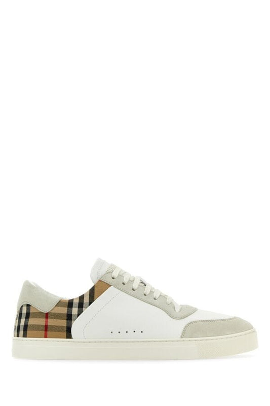 Burberry Man Multicolor Suede And Leather Sneakers