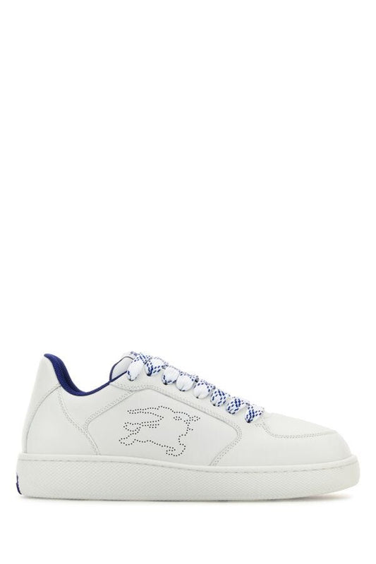 Burberry Man White Leather Stock Sneakers