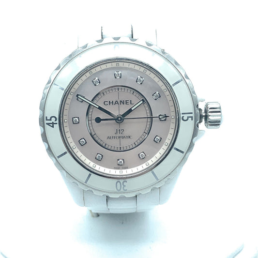 Ceramic & Diamond 38mm J12 Automatic Watch White