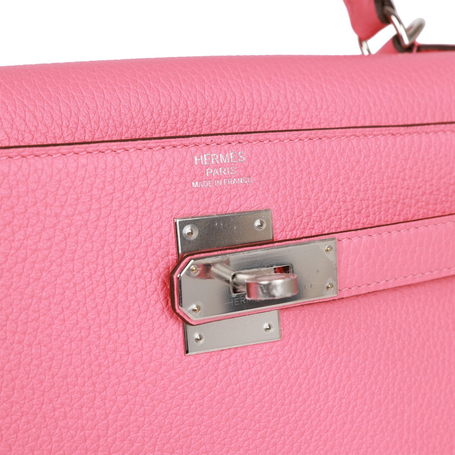 Hermes Kelly Retourne 32 Rose Azalee Clemence Palladium Hardware