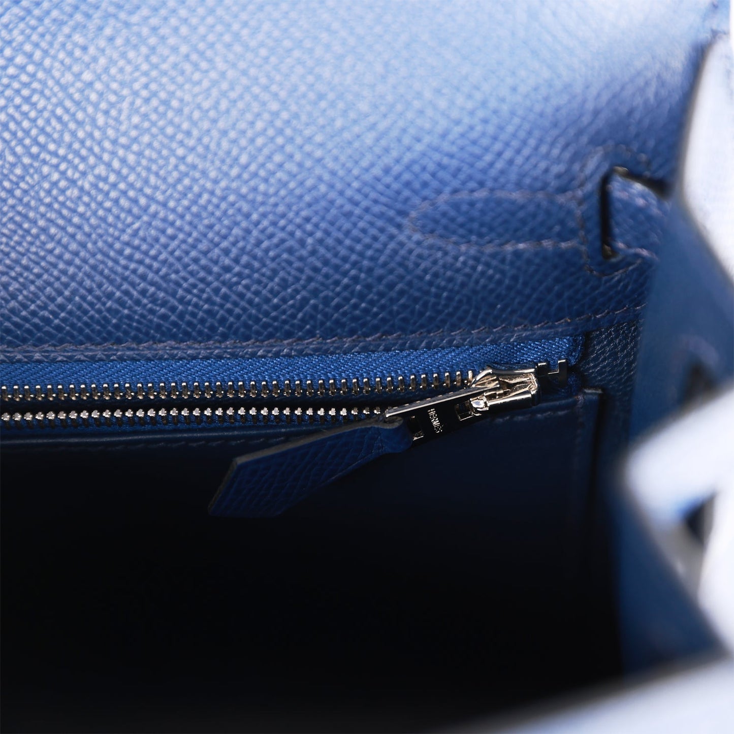 Hermes Kelly Sellier 25 Bleu Saphir Epsom Palladium Hardware